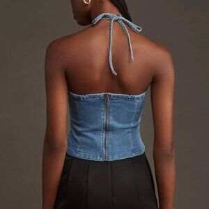 NWOT Anthropologie Dolan Left Coast Denim Halter Top